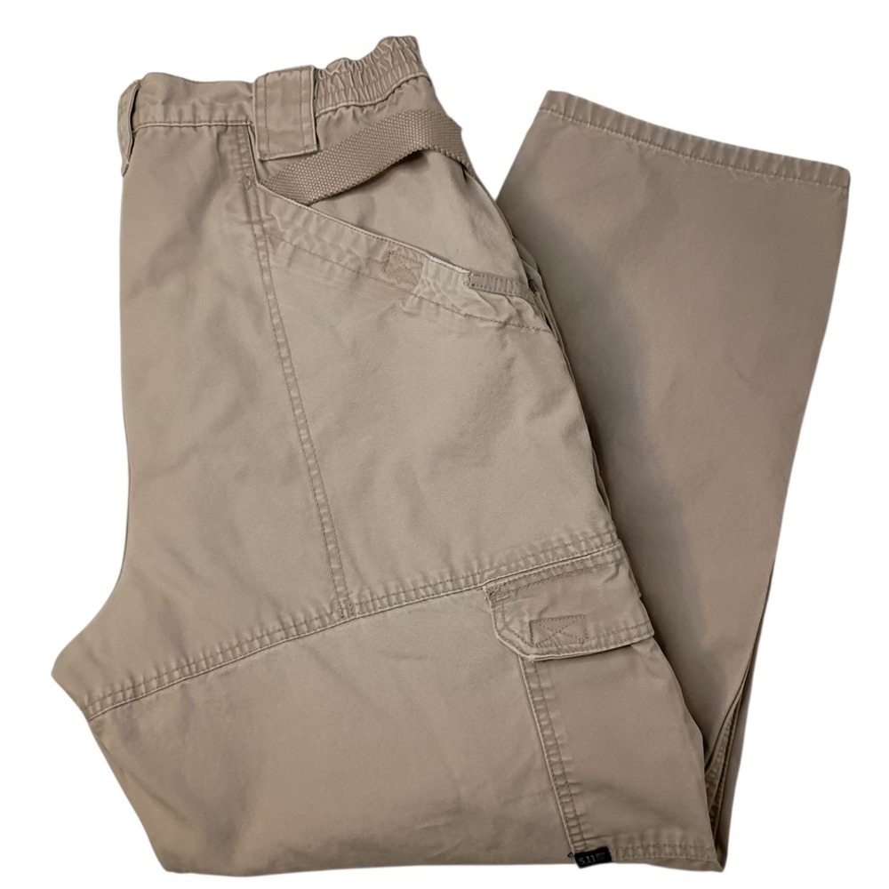 5.11 Tactical Cargo Pants Mens 36 x 30 (34x27) Khaki Cotton Canvas Work Outdoor‎